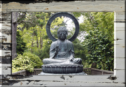 ruimte gesprek Opeenvolgend Tuindoek Boeddha met rand